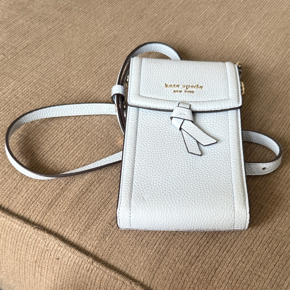 Kate Spade Powder Blue Crossbody Bag with Bow Accent